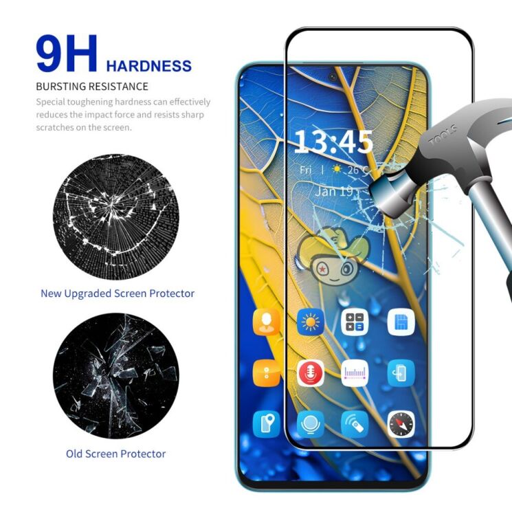 Защитное стекло ENKAY Easy Install Full Glue для Xiaomi Redmi Note 13 5G / Note 13 - Black: фото 4 из 8