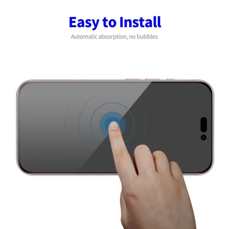 Защитное стекло ENKAY Privacy для Apple iPhone 15 - Black: фото 7 из 9