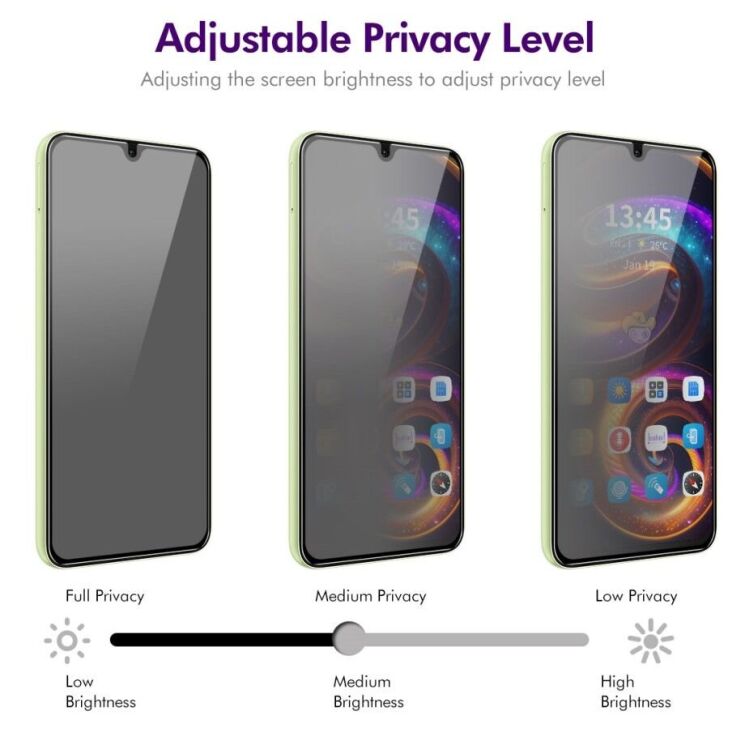 Защитное стекло ENKAY Privacy для Samsung Galaxy A16 (A165) - Black: фото 4 из 7