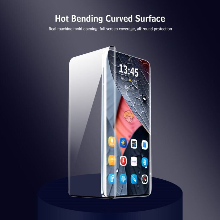 Защитное стекло HAT PRINCE 3D Curved Side Glue для Xiaomi Redmi Note 13 Pro+ - Black: фото 2 из 7