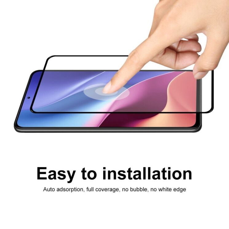 Защитное стекло HAT PRINCE Full Glue Cover для Xiaomi Poco F3 / Redmi K40 / Redmi K40 Pro / Mi 11i - Black: фото 6 из 10