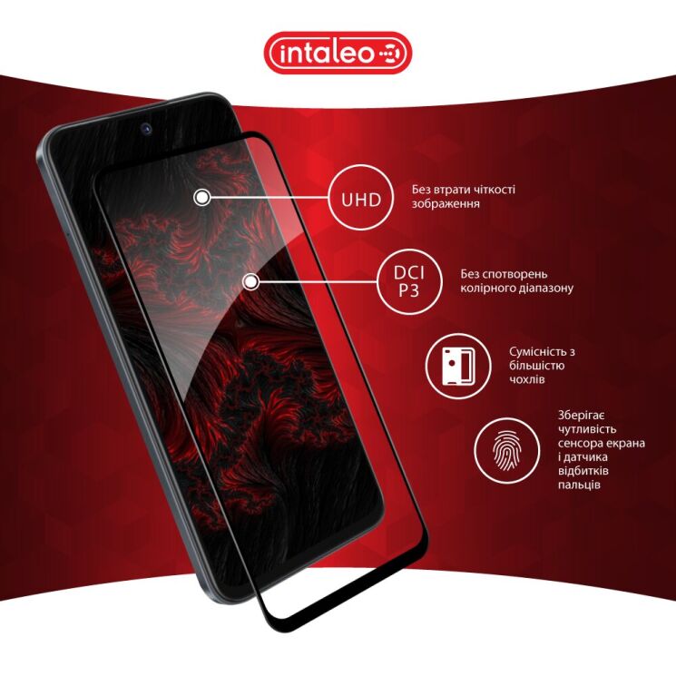 Защитное стекло Intaleo Full Glue для TECNO Spark Go 1 - Black: фото 5 из 9
