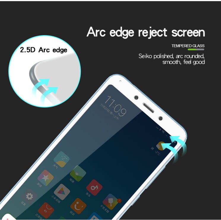 Защитное стекло MOFI 9H Full Cover Glass для Xiaomi Redmi 6A - White: фото 3 из 8