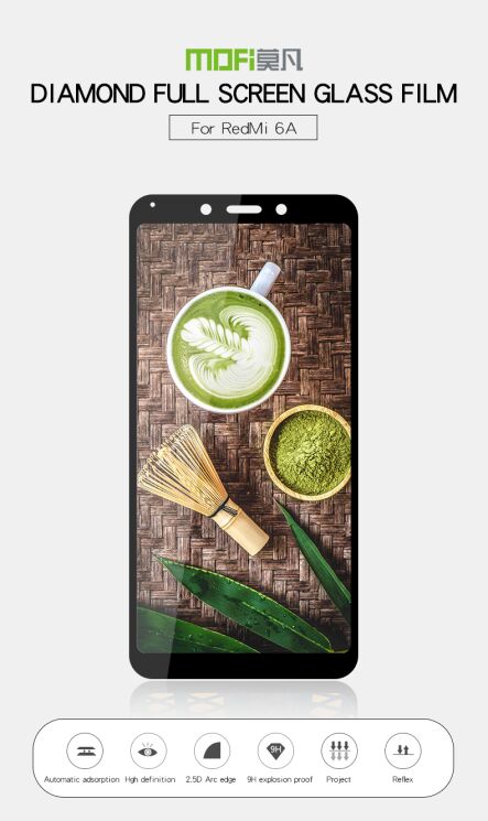 Защитное стекло MOFI 9H Full Cover Glass для Xiaomi Redmi 6A - White: фото 2 из 8