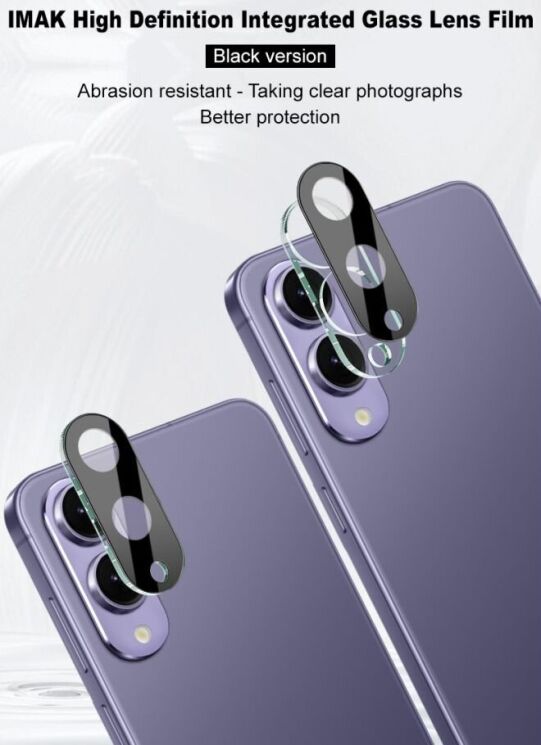 Защитное стекло на камеру IMAK Black Glass Lens для Samsung Galaxy S25 Edge (S937) - Black: фото 7 из 9