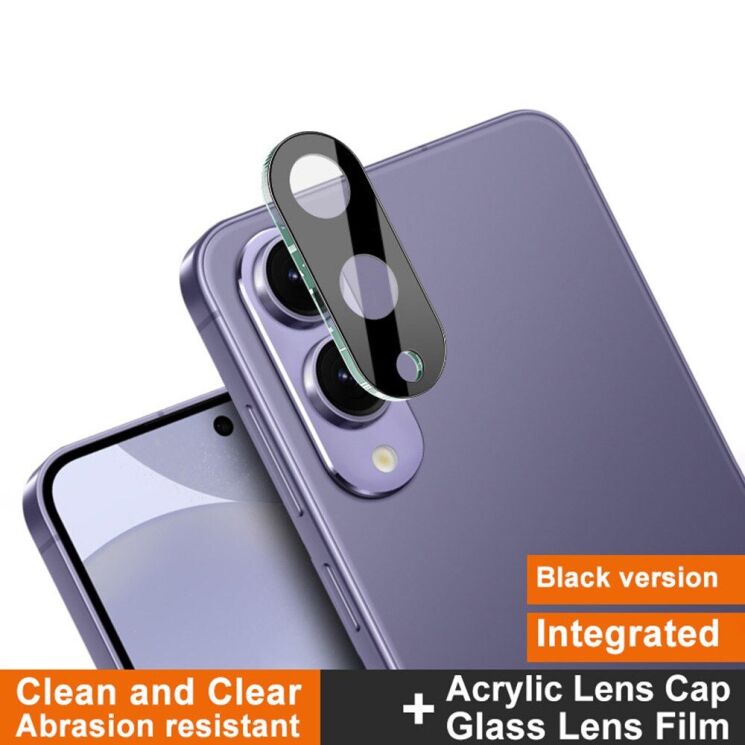 Защитное стекло на камеру IMAK Black Glass Lens для Samsung Galaxy S25 Edge (S937) - Black: фото 4 из 9