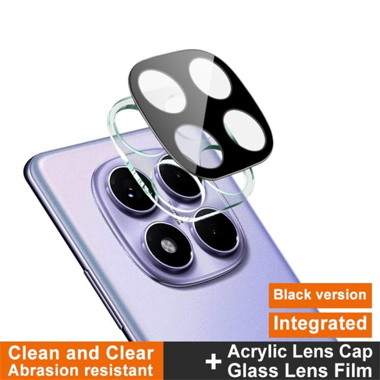 Защитное стекло на камеру IMAK Black Glass Lens для Xiaomi Redmi Note 14 Pro - Black: фото 4 из 11