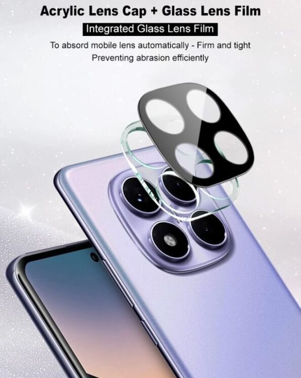 Защитное стекло на камеру IMAK Black Glass Lens для Xiaomi Redmi Note 14 Pro - Black: фото 7 из 11