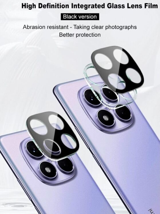 Защитное стекло на камеру IMAK Black Glass Lens для Xiaomi Redmi Note 14 Pro - Black: фото 5 из 11