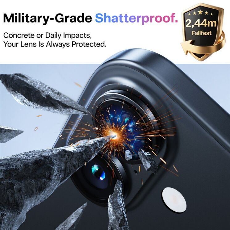Захисне скло на камеру TORRAS Lensguard для iPhone 17 - Black: фото 2 з 6