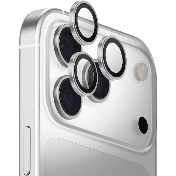 Захисне скло на камеру UNIQ Optix AluGuard для iPhone 17 Pro / 17 Pro Max (UNIQ-IP6.3P-6.9P(2025)-ALENSSIL) - Silver (411135S) Захисне скло на камеру UNIQ Optix AluGuard для iPhone 17 Pro / 17 Pro Max (UNIQ-IP6.3P-6.9P(2025)-ALENSSIL) - Silver: фото 1 з 4
