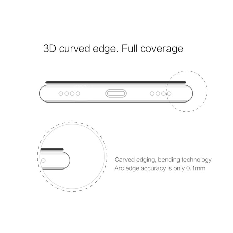 Захисне скло NILLKIN 3D CP+ MAX для Xiaomi Mi 8 / Mi 8 Pro / Mi 8 Explorer Edition - Black: фото 5 з 9
