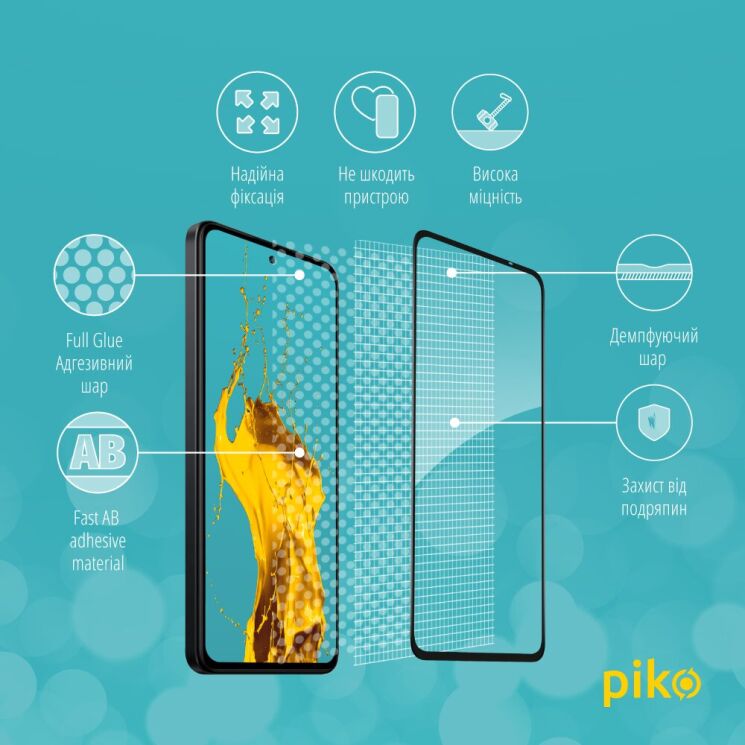 Захисне скло Piko Full Glue для Xiaomi Redmi Note 14 5G - Black: фото 4 з 5