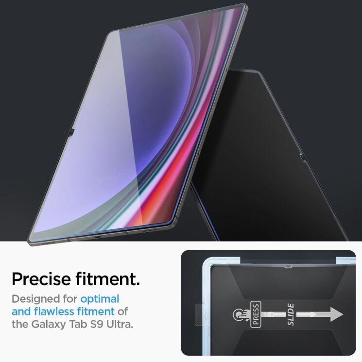 Захисне скло Spigen (SGP) Screen Protector EZ Fit Glas.tR (FT) для Samsung Galaxy Tab S9 Ultra (X910/916): фото 13 з 13