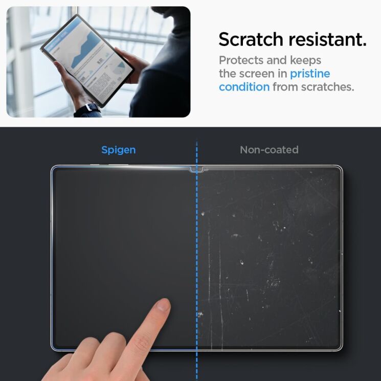 Захисне скло Spigen (SGP) Screen Protector EZ Fit Glas.tR (FT) для Samsung Galaxy Tab S9 Ultra (X910/916): фото 10 з 13