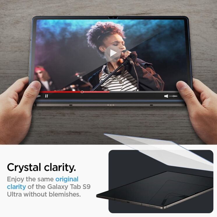 Захисне скло Spigen (SGP) Screen Protector EZ Fit Glas.tR (FT) для Samsung Galaxy Tab S9 Ultra (X910/916): фото 11 з 13
