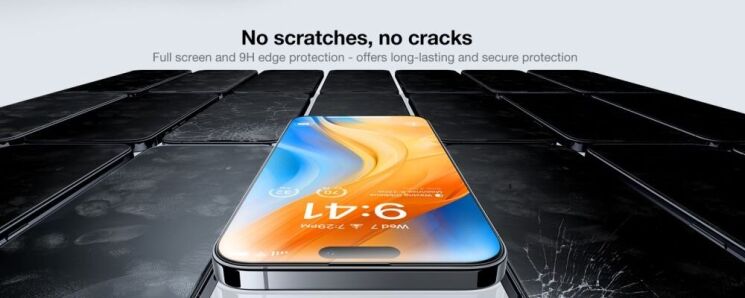 Захисне скло TORRAS Install Full Glue для Apple iPhone 15 / 14 Pro - Black: фото 9 з 9