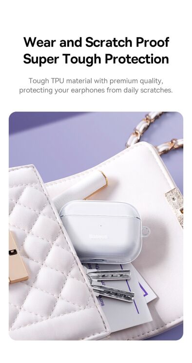 Захисний чохол BASEUS Crystal Case для Apple AirPods Pro 2 - Transparent: фото 11 з 20