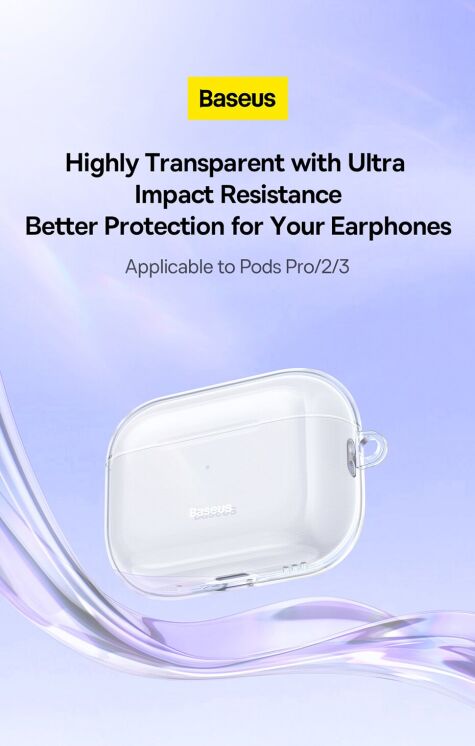 Захисний чохол BASEUS Crystal Case для Apple AirPods Pro 2 - Transparent: фото 6 з 20