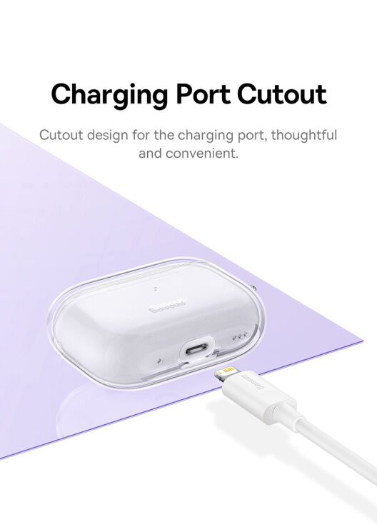 Захисний чохол BASEUS Crystal Case для Apple AirPods Pro 2 - Transparent: фото 17 з 20