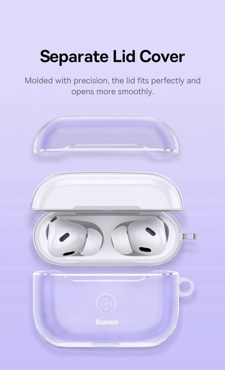 Захисний чохол BASEUS Crystal Case для Apple AirPods Pro 2 - Transparent: фото 16 з 20