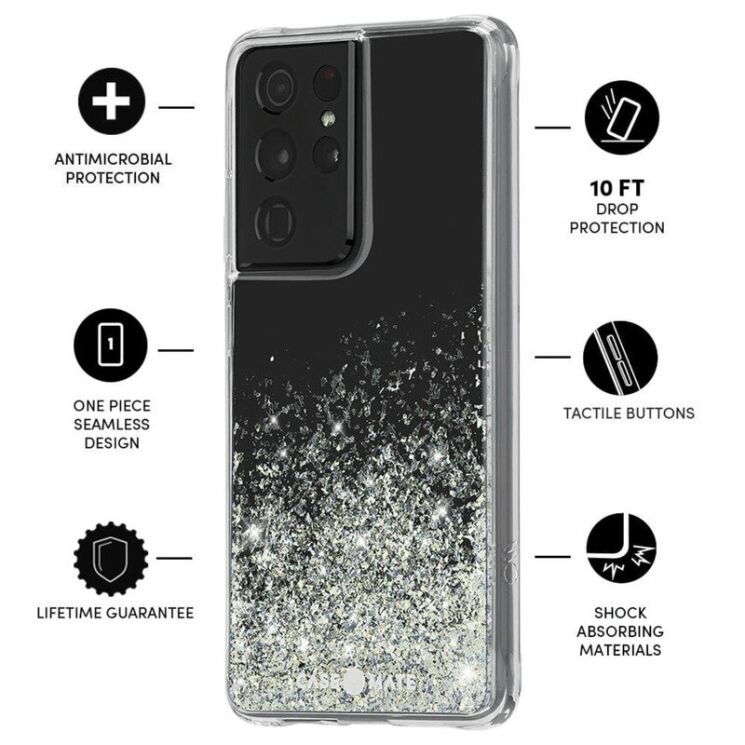 Защитный чехол Case-Mate Twinkle Ombre для Samsung Galaxy S21 Ultra (G998) - Stardust: фото 3 из 6