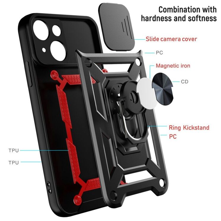 Защитный чехол Deexe Armor Shield для Apple iPhone 13 - Black: фото 8 из 8