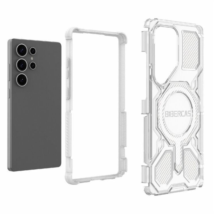 Захисний чохол Deexe Clear Bibercas для Samsung Galaxy S25 Ultra (S938) - Pink: фото 5 з 7