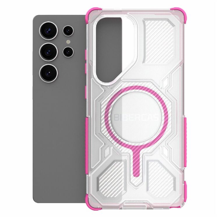 Захисний чохол Deexe Clear Bibercas для Samsung Galaxy S25 Ultra (S938) - Pink: фото 2 з 7