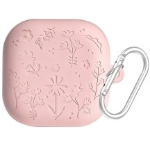 Захисний чохол Deexe Flower Pattern для Samsung Galaxy Buds 4 / Buds 4 Pro - Pink: фото 1 з 6