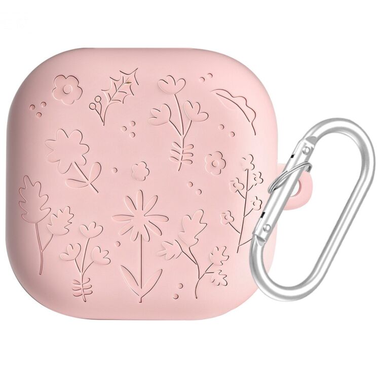 Захисний чохол Deexe Flower Pattern для Samsung Galaxy Buds 4 / Buds 4 Pro - Pink: фото 1 з 6