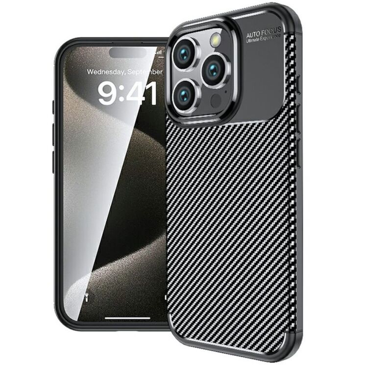 Защитный чехол Deexe Fusion для Apple iPhone 16 Pro - Black: фото 1 из 6
