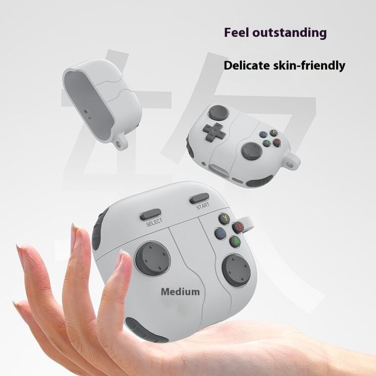 Защитный чехол Deexe Game Console для Apple AirPods 4 - Rock Grey: фото 6 из 9