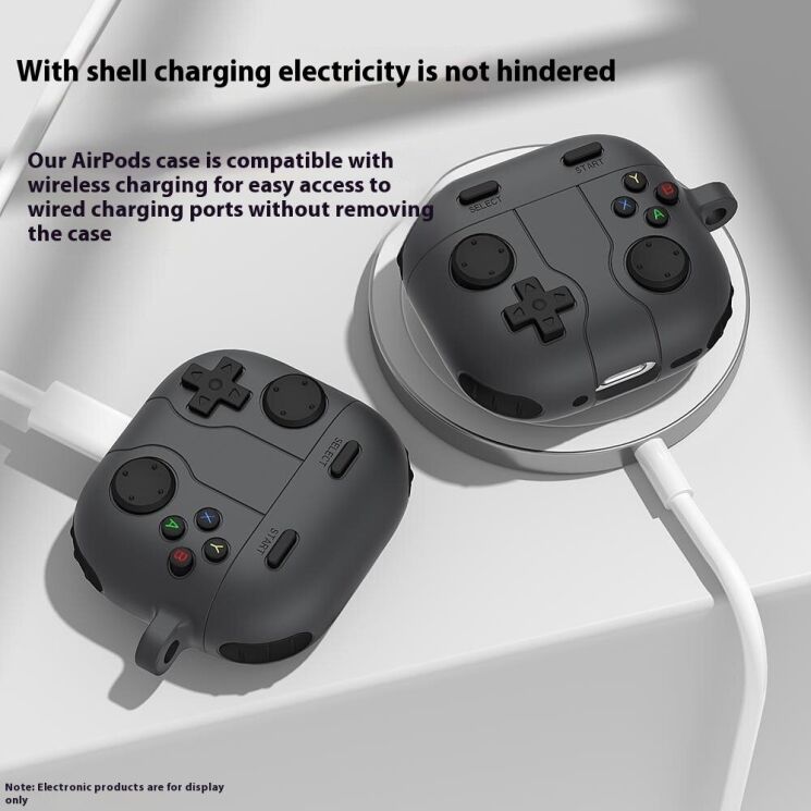 Защитный чехол Deexe Game Console для Apple AirPods 4 - Rock Grey: фото 3 из 9