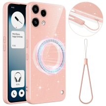 Захисний чохол Deexe Glitter Case with MagSafe для Nothing Phone (3a) Lite - Pink: фото 1 з 7