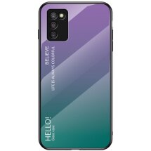 Защитный чехол Deexe Gradient Color для Samsung Galaxy A03s (A037) - Purple / Green: фото 1 из 12