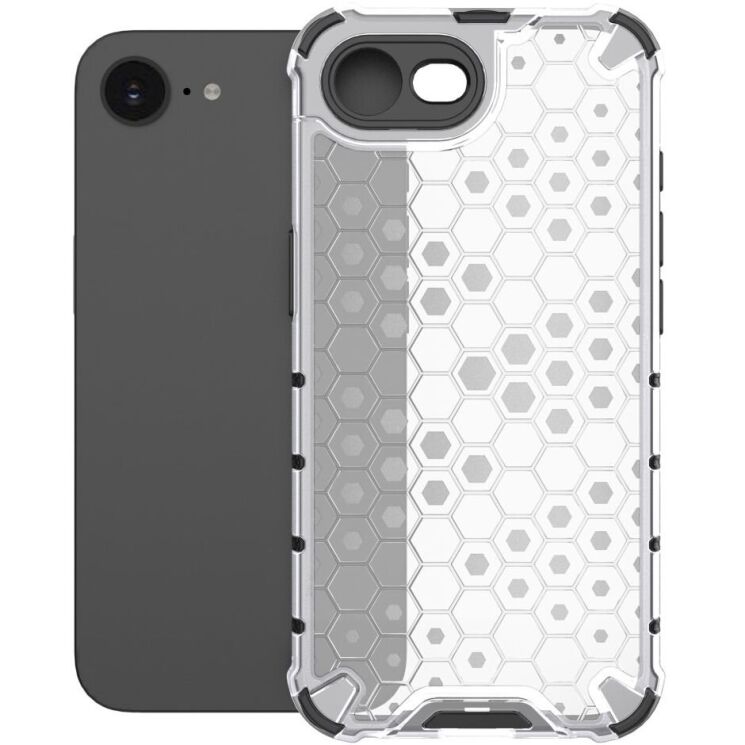 Защитный чехол Deexe Honeycomb Series для Apple iPhone 16e - Grey: фото 2 из 9