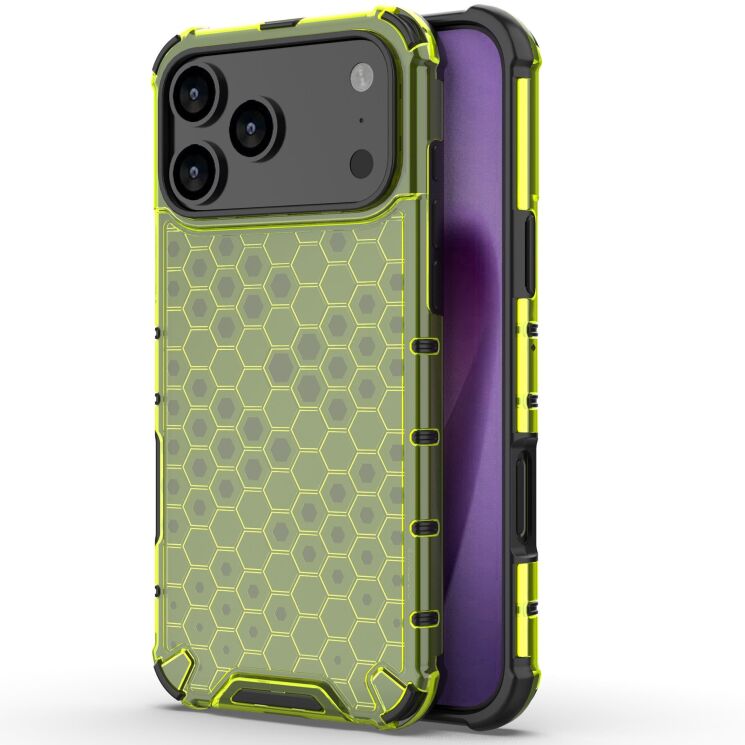 Захисний чохол Deexe Honeycomb Series для Apple iPhone 17 Pro Max - Green: фото 1 з 6