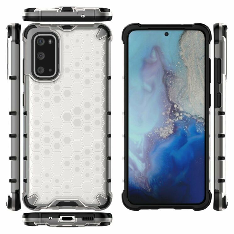 Защитный чехол Deexe Honeycomb Series для Samsung Galaxy S20 (G980) - White: фото 11 из 13