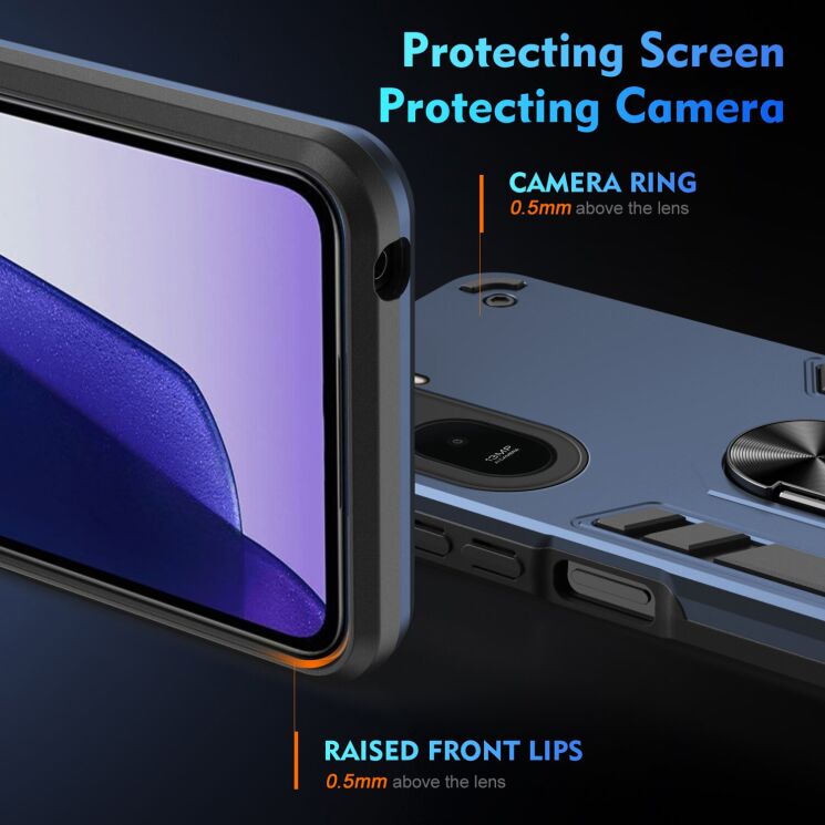 Захисний чохол Deexe Hybrid Shell для Xiaomi Redmi A7 Pro - Blue: фото 3 з 7