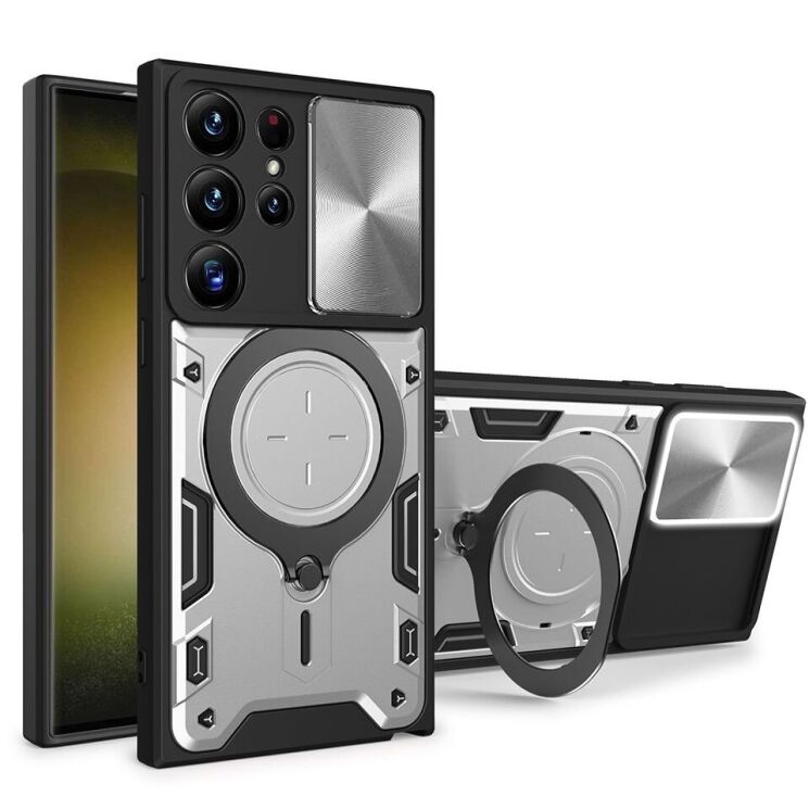 Защитный чехол Deexe Magnetic Space для Samsung Galaxy S22 Ultra (S908) - Silver: фото 1 из 11