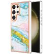 Защитный чехол Deexe Marble Style для Samsung Galaxy S24 Ultra - Light Green (343334LG)