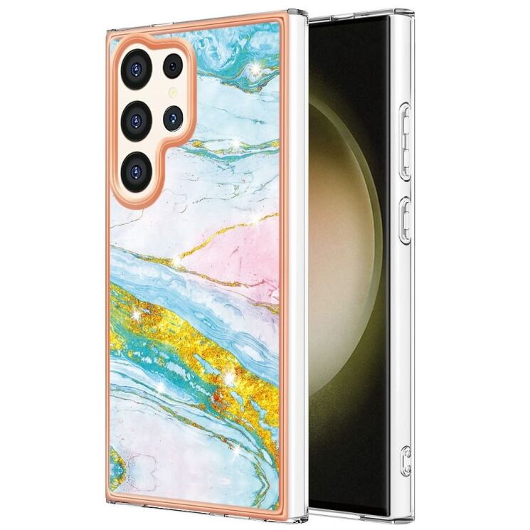 Защитный чехол Deexe Marble Style для Samsung Galaxy S24 Ultra - Light Green: фото 1 из 6