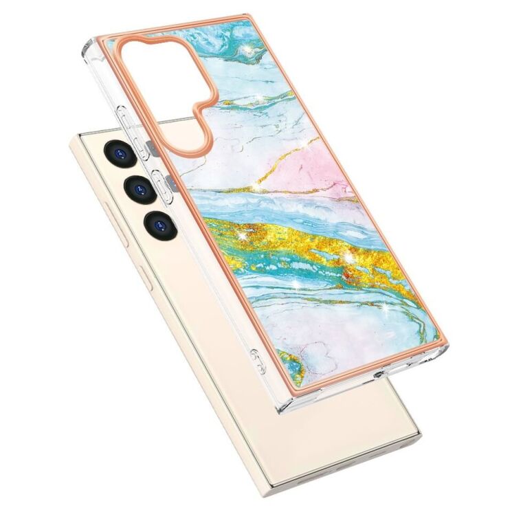 Защитный чехол Deexe Marble Style для Samsung Galaxy S24 Ultra - Light Green: фото 2 из 6