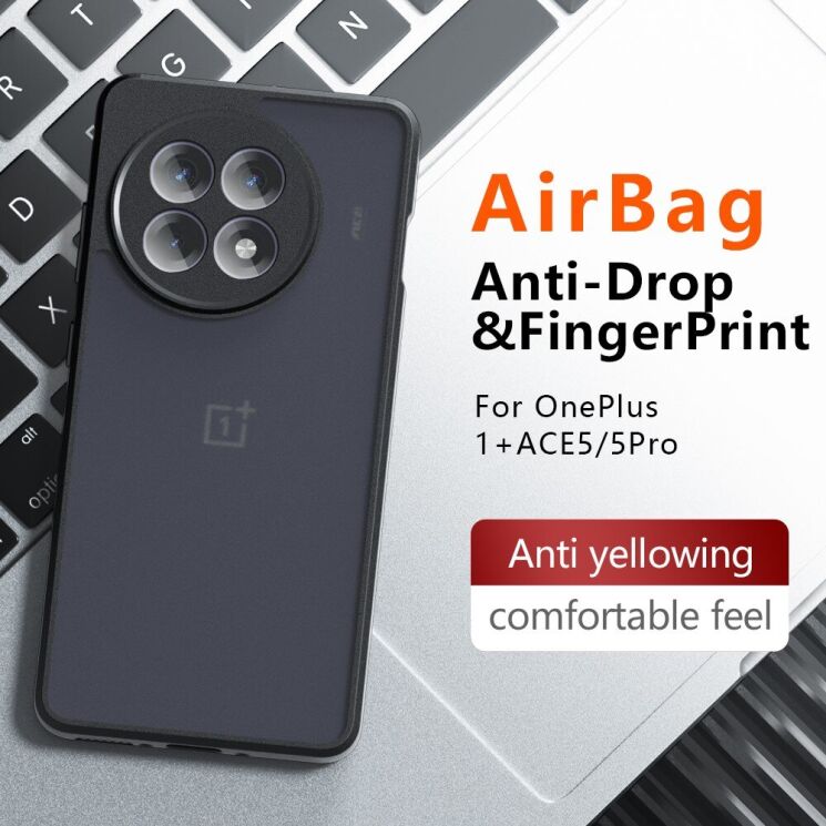 Захисний чохол Deexe Matte Skin для OnePlus 13R / Ace 5 / Ace 5 Pro - Black: фото 11 з 12