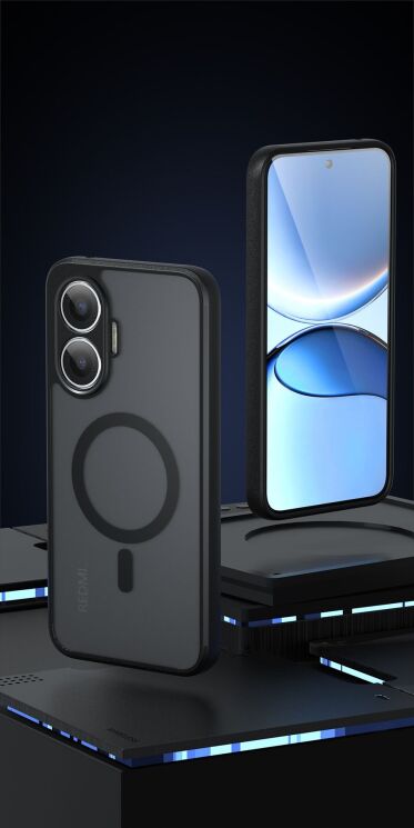 Защитный чехол Deexe Matte Skin with MagSafe для Xiaomi Poco F7 - Black: фото 17 из 21