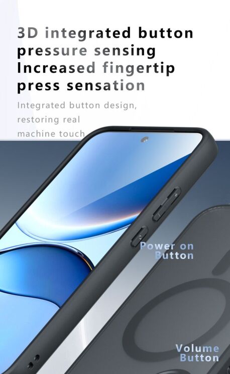 Защитный чехол Deexe Matte Skin with MagSafe для Xiaomi Poco F7 - Black: фото 18 из 21
