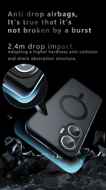 Защитный чехол Deexe Matte Skin with MagSafe для Xiaomi Poco F7 - Black: фото 11 из 21