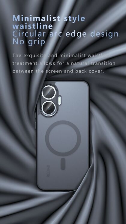Защитный чехол Deexe Matte Skin with MagSafe для Xiaomi Poco F7 - Black: фото 15 из 21
