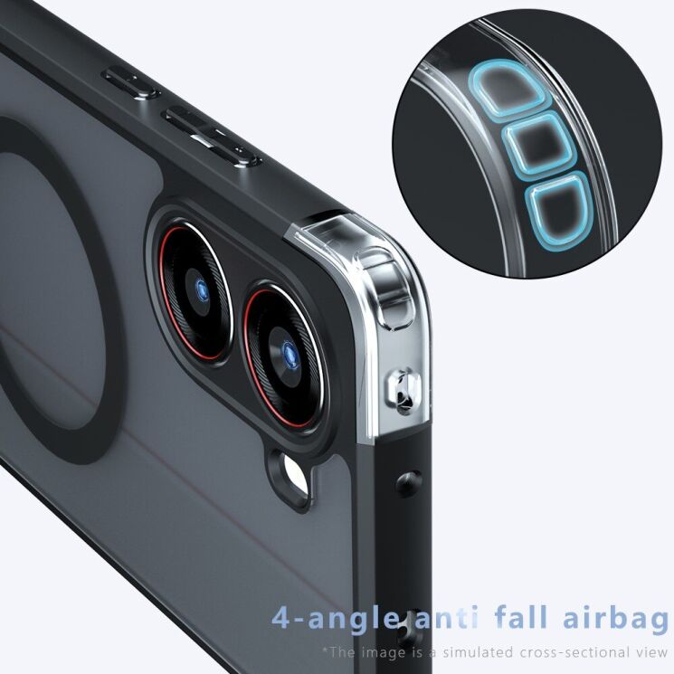 Захисний чохол Deexe Matte Skin with MagSafe для Xiaomi Poco X7 Pro - Transparent / Black: фото 4 з 14